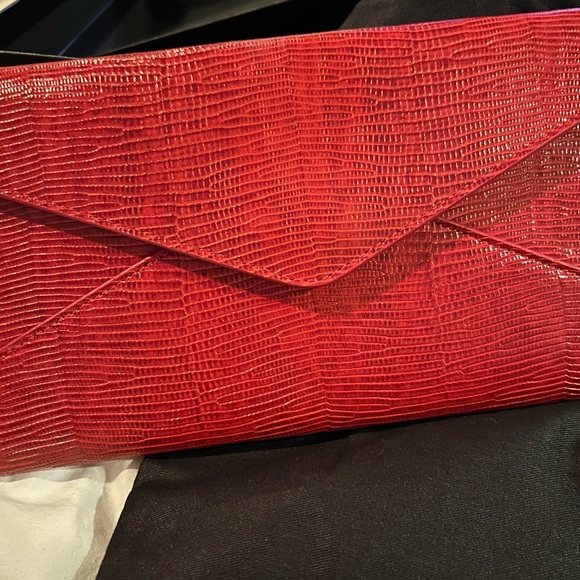 NEW Saint Laurent Paloma lizard embossed pochette - Picture 2 of 5